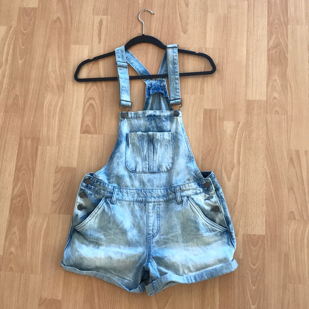 Washed Denim Overalls